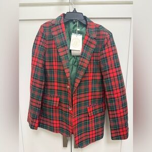 The Beaufort Bonnet Company Red and Green Plaid Blazer